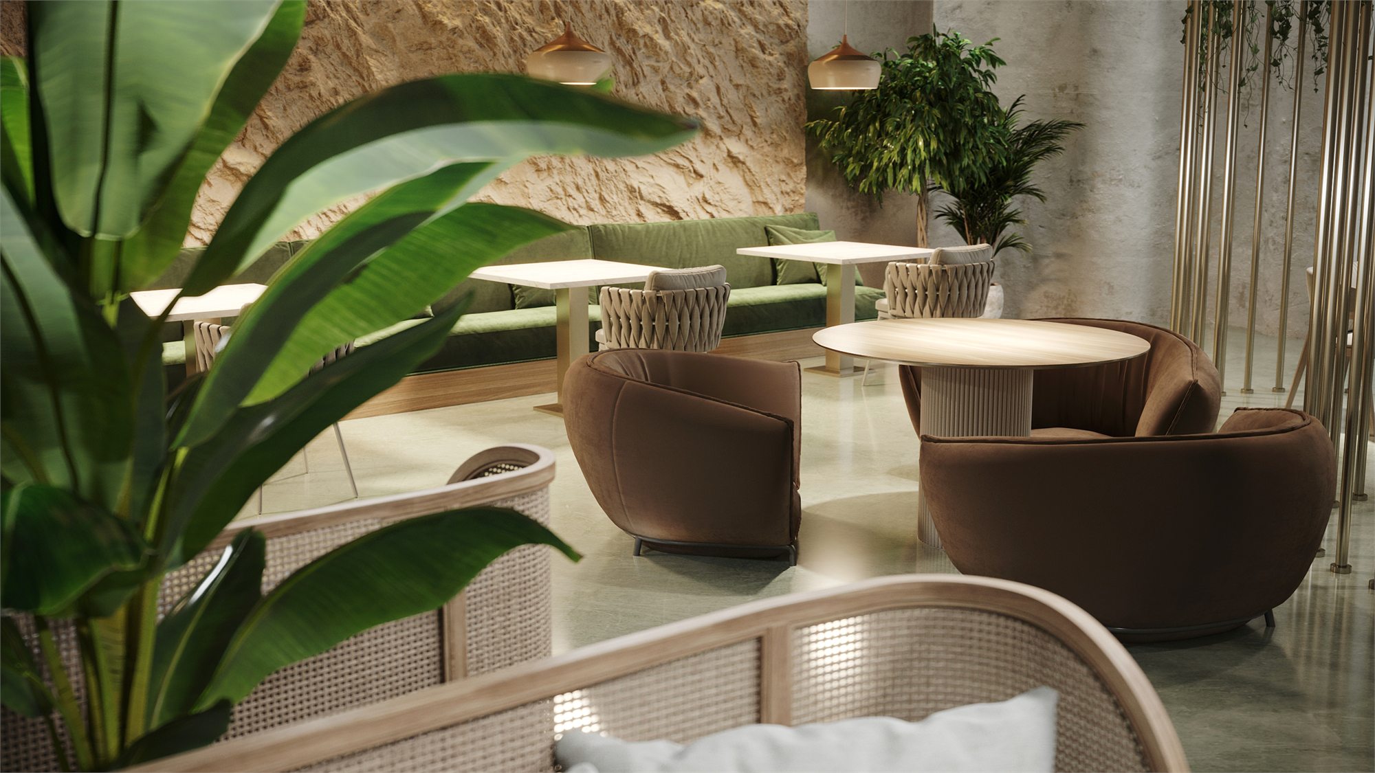 LaPlaya — пространство ресторана вечером